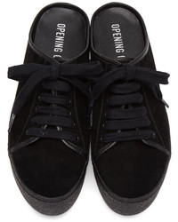 Opening Ceremony Black Suede Cici Lace Up Slide Sneakers