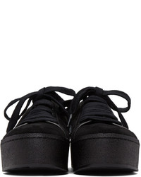 Opening Ceremony Black Suede Cici Lace Up Slide Sneakers