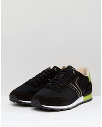 Boss Green By Hugo Boss Suede And Leather Sneakers Black