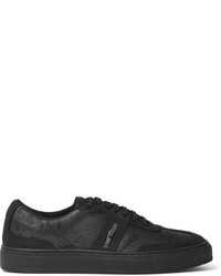 Neil Barrett Distressed Leather And Suede Sneakers
