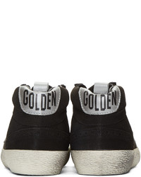 Golden Goose Deluxe Brand Golden Goose Black Suede Midstar Mid Top Sneakers