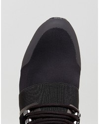 Hugo Boss Hugo By Neoprene Suede And Elastic Detail Sneakers Black