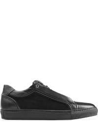 Brioni Leather Sneakers With Suede