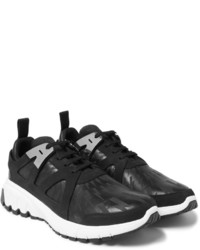 Neil Barrett Molecular Leather Nubuck And Suede Sneakers