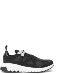 Neil Barrett Molecular Leather Nubuck And Suede Sneakers