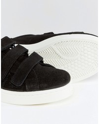 Pieces Siri Black Suede Velcro Sneakers