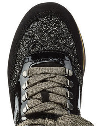 Hogan Platform Sneakers With Suede And Glitter