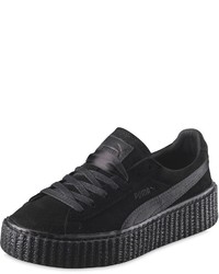 Puma Select Rihanna Black Satin Creeper Sneakers