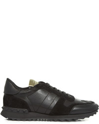 Valentino Rockrunner Leather And Suede Trainers