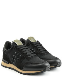 Valentino Rockstud Sneakers With Leather And Suede