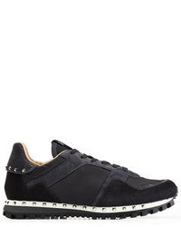 Valentino Rockstud Sneakers With Suede