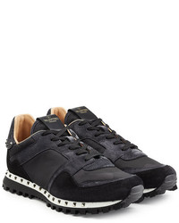 Valentino Rockstud Sneakers With Suede