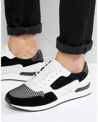 Asos Sneaker In Faux Suede With Panneling