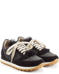 Brunello Cucinelli Sneakers With Suede And Fur