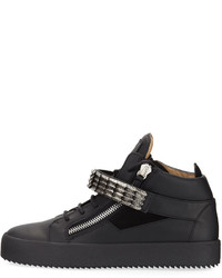 Giuseppe Zanotti Stan Suede Leather Mid Top Sneakers