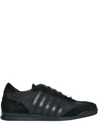 DSQUARED2 Striped Nylon Suede Leather Sneakers