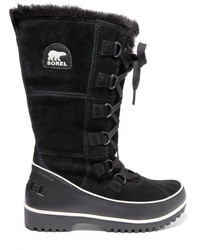 Sorel Tivoli High Ii Waterproof Suede And Leather Boots Black