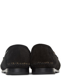 Tom Ford Black Suede Shearling Berwick Loafers