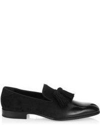 Jimmy Choo Foxley Patent And Suede Dgrad Loafers