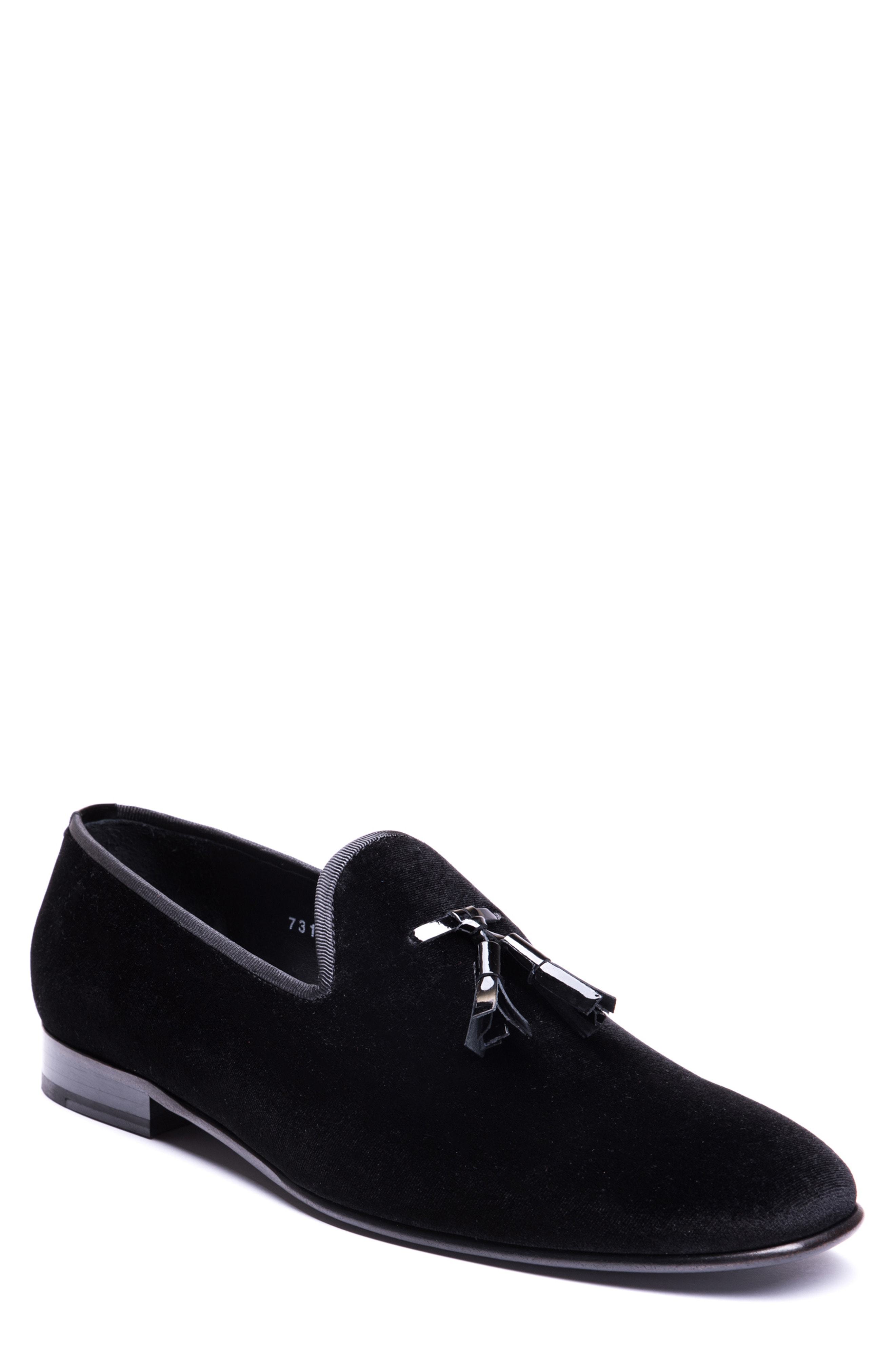 brushed leather loafers