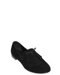 Suede And Fringes Loafers