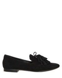 Suede And Fringes Loafers