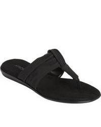 Aerosoles Rosoles Chlairvoyant Black Fabric Thong Sandals