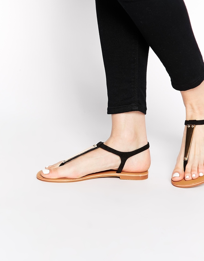 Carvela Black Kindred Flat Sandals 