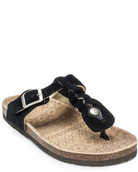 Muk Luks Marie Terra Turf Suede Leather T Strap Sandals