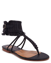 Dolce Vita Reagan Woven Leather And Suede Thong Sandals