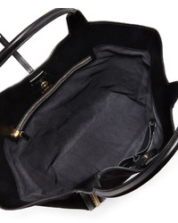 Tom Ford Amber Double Zip Leathersuede Tote Bag Black