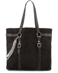 Ash Axel Suede Chain Tote Bag Black