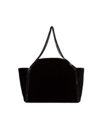 Stella McCartney Black Falabella Reversible Velvet Shoulder Bag