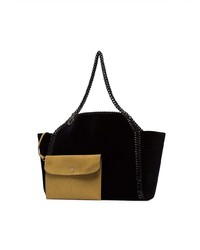 Stella McCartney Black Falabella Reversible Velvet Shoulder Bag