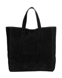 Calvin Klein Collection Suede Tote Bag With Leather Pocket