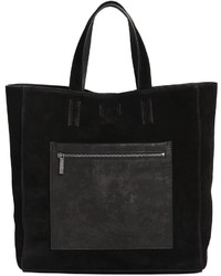 Calvin Klein Collection Suede Tote Bag With Leather Pocket
