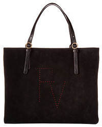 Frances Valentine Perforated Suede Tote