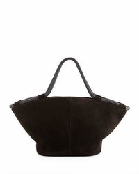 The Row Market Suede Braided Tote Bag Black