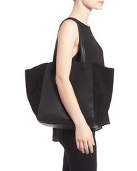 Sole Society Norah Slouchy Faux Leather Suede Tote Black