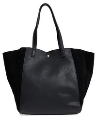 Sole Society Norah Slouchy Faux Leather Suede Tote Black