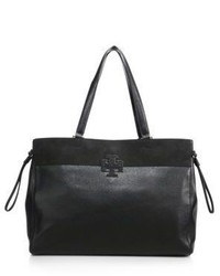 Tory Burch Stacked T Leather Suede East West Tote