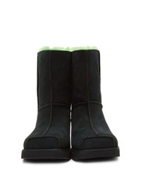 Eckhaus Latta Black And Green Ugg Edition Block Boots