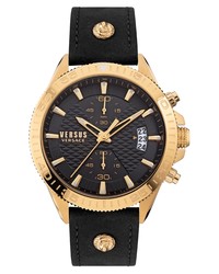 Versus Versace Griffith Leather Chronograph Watch