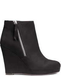 H&M Ankle Boots With Wedge Heel Black Ladies
