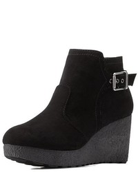 Bamboo Platform Wedge Ankle Booties