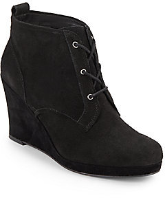 Dolce Vita Patrix Suede Wedge Ankle Boots, $120 | Off 5th | Lookastic