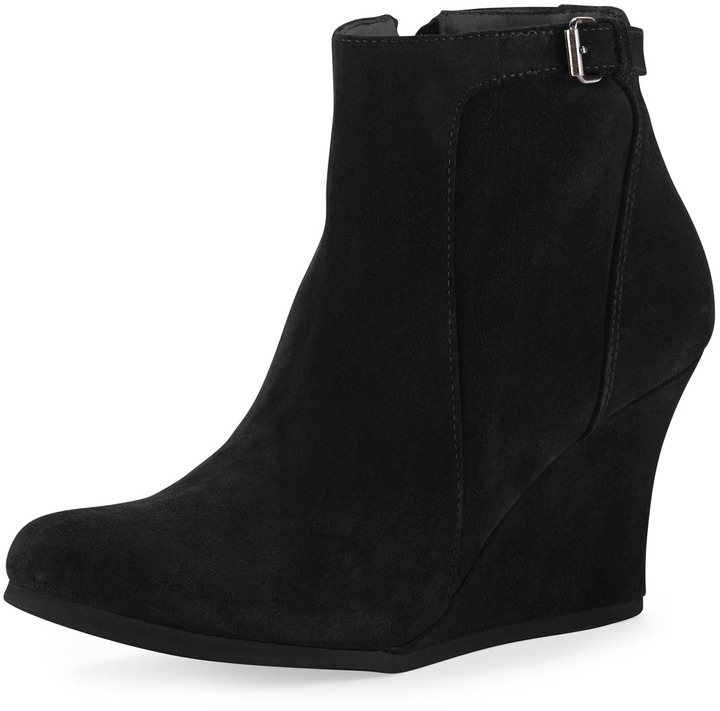 Lanvin Suede Wedge Ankle Boot Black | Where to buy & how to wear
