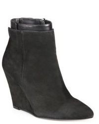 Vince Ludlow Suede Leather Wedge Ankle Boots