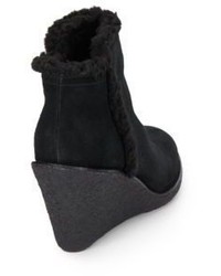 Cole Haan Michelle Faux Fur Trimmed Waterproof Suede Ankle Boots