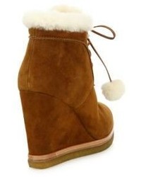 Michael Kors Michl Kors Collection Chadwick Suede Shearling Wedge Booties
